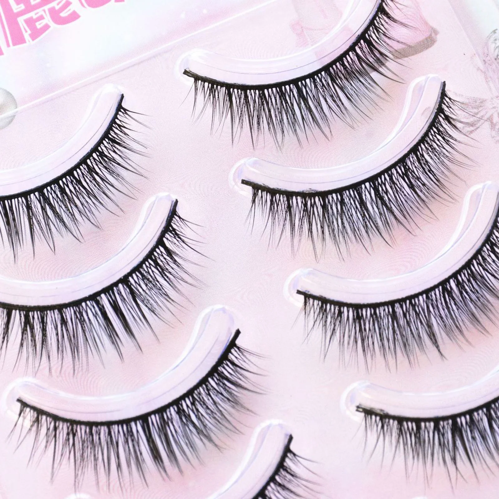 ขนตาปลอมแบบเต็มแถบ ธรรมชาติ หนา แข็งแรง สำหรับแต่งหน้าแฟชั่น ทรง C ความยาว 9-13 มม. คละความยาว