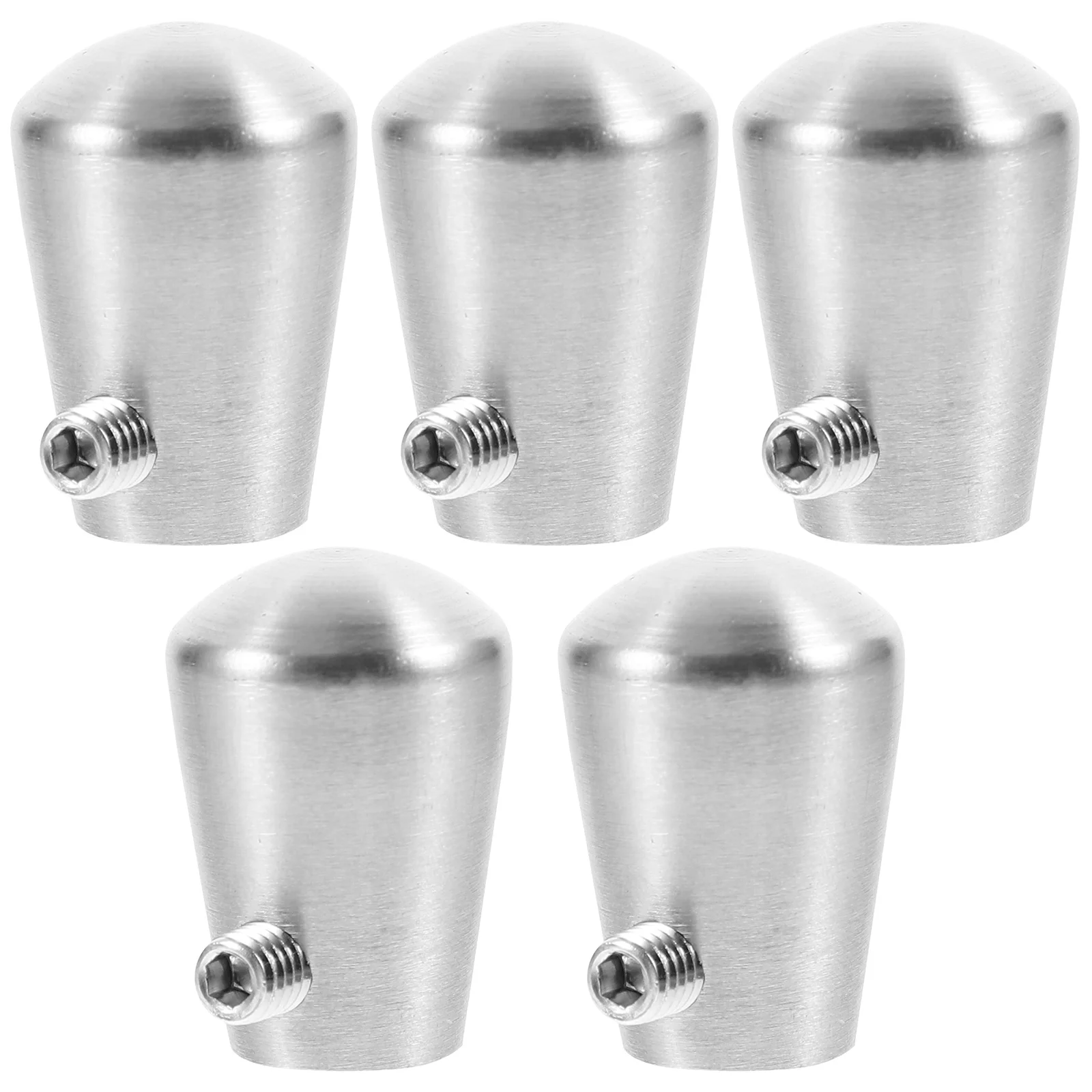 5 Pcs Stainless Steel Stair Column Accessories Wooden Handrail End Caps Railing