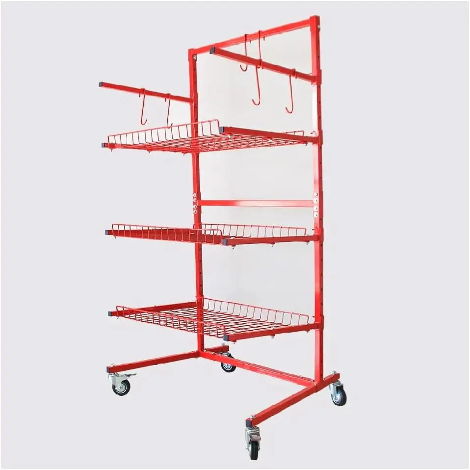 ts Management Storage Cart, 3 Shelf Heavy Duty Storage Shelving Unit With Wheels, Metal Organizer Wire Rack, Shelves