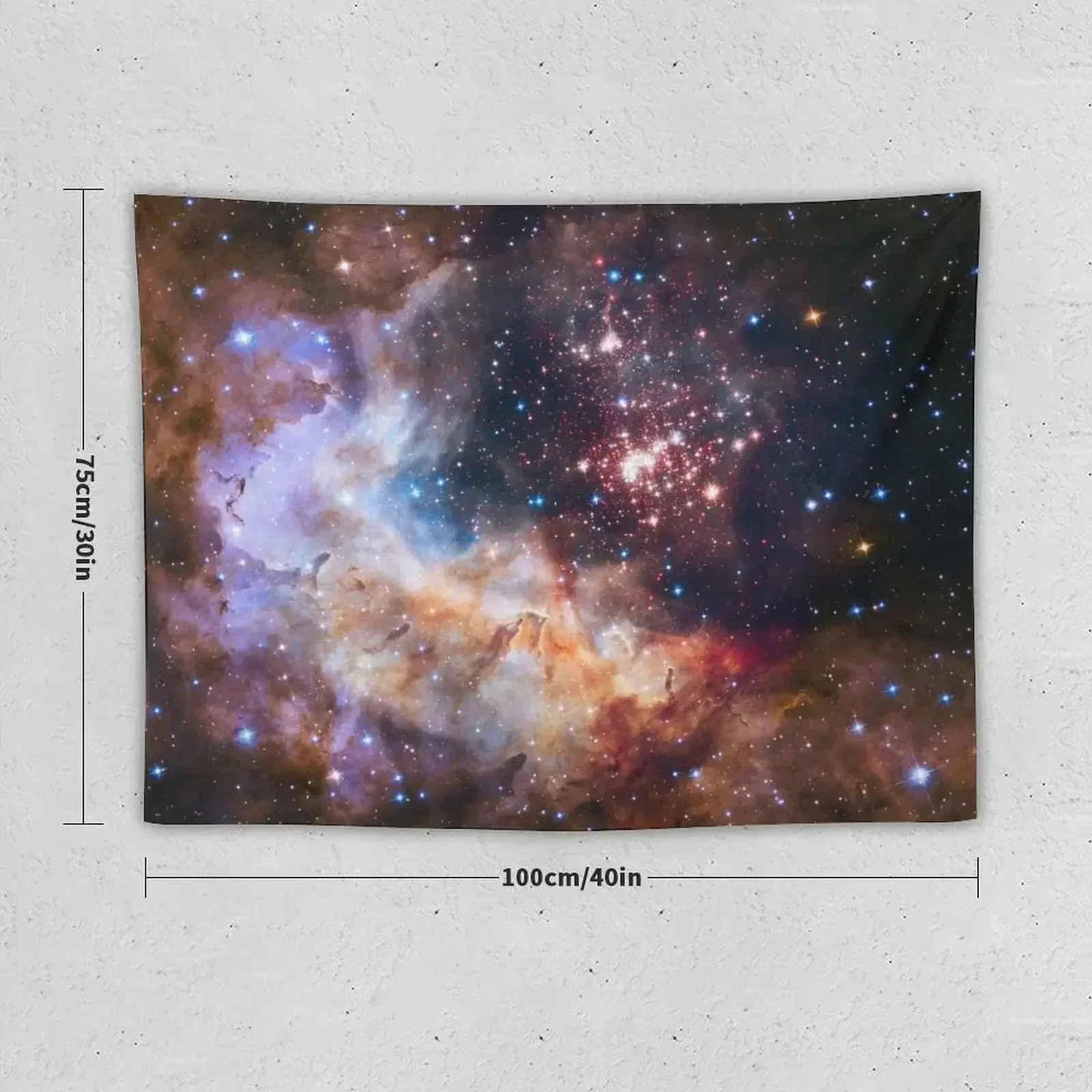 Celestial Fireworks / The star cluster Westerlund 2 in the Milky Way galaxy Tapestry Hanging Wall Custom Home Supplies Tapestry