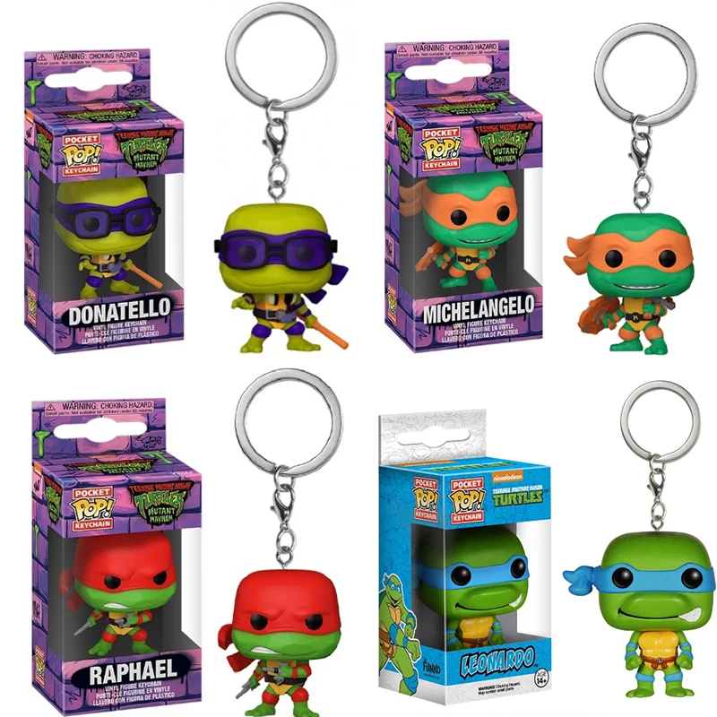 Funko Pop Pocket Keychain Disney Minnie Star Wars C-3PO Teenage Mutant Ninja Turtles Leonardo Action Figure Collection Model Toy