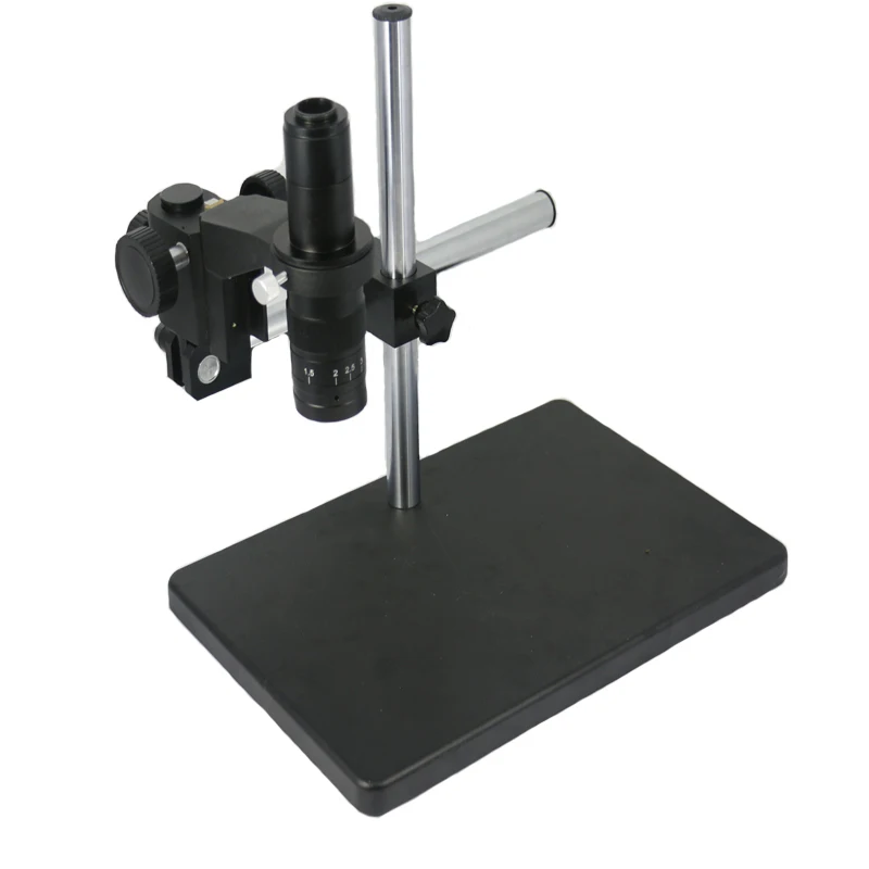 Dual Arm Single Support Heavy Metal Stand 50mm Ring Holder Universal Large Table Industrial Microsocpe With 180X Video Lens