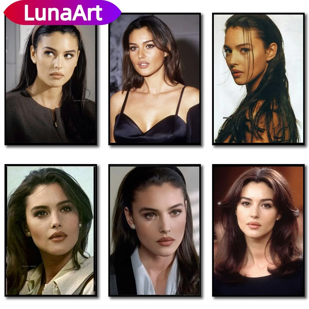 Luna Art Monica Bellucci actriz cantante estrella modelo banda lienzo pintura cartel impresión pared arte decoración del hogar pintura regalo
