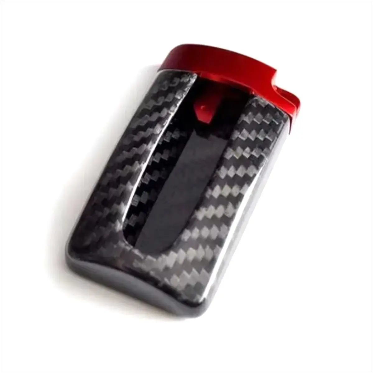 B09A Real Carbon Fiber Key Fob Protective Cover Case for Nissan GTR Infiniti U-Shape Car Key Case Cover Shell Bag Red