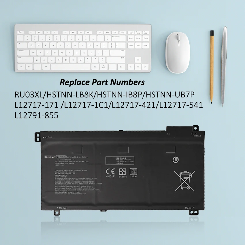 KingSener RU03XL Battery For HP ProBook X360 11 G3 G4 G5 G6 440 G1 Series Notebook HSTNN-LB8K HSTNN-UB7P HSTNN-IB8P L12791-855