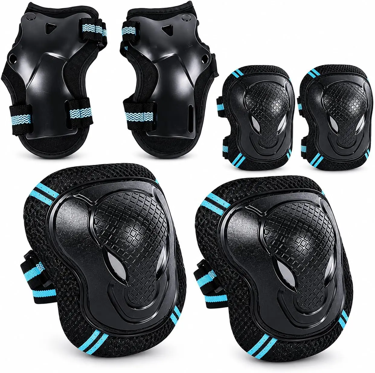 

Kids Protective Gear Set, S Size Knee Elbow Pads and Wrist Guards for Toddler Boys Girls Ages 3-6, Adjustable Safety Gear for Skateboard, Scooter, Bike, Roller Skating