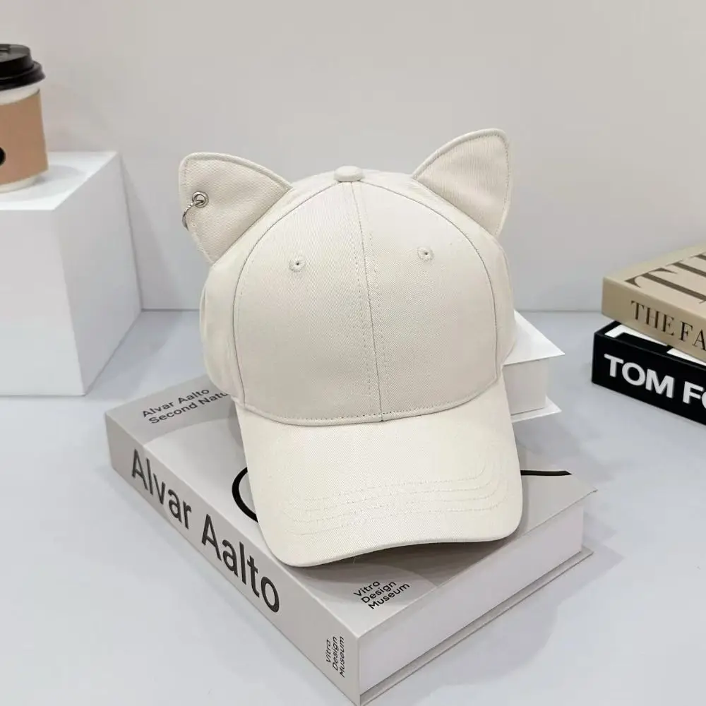 Cute Sweet 3D Cat Ears Baseball Cap Hard Top Visor Adjustable Baseball Hats Sun Protection Sport Trucker Hat For Man Women