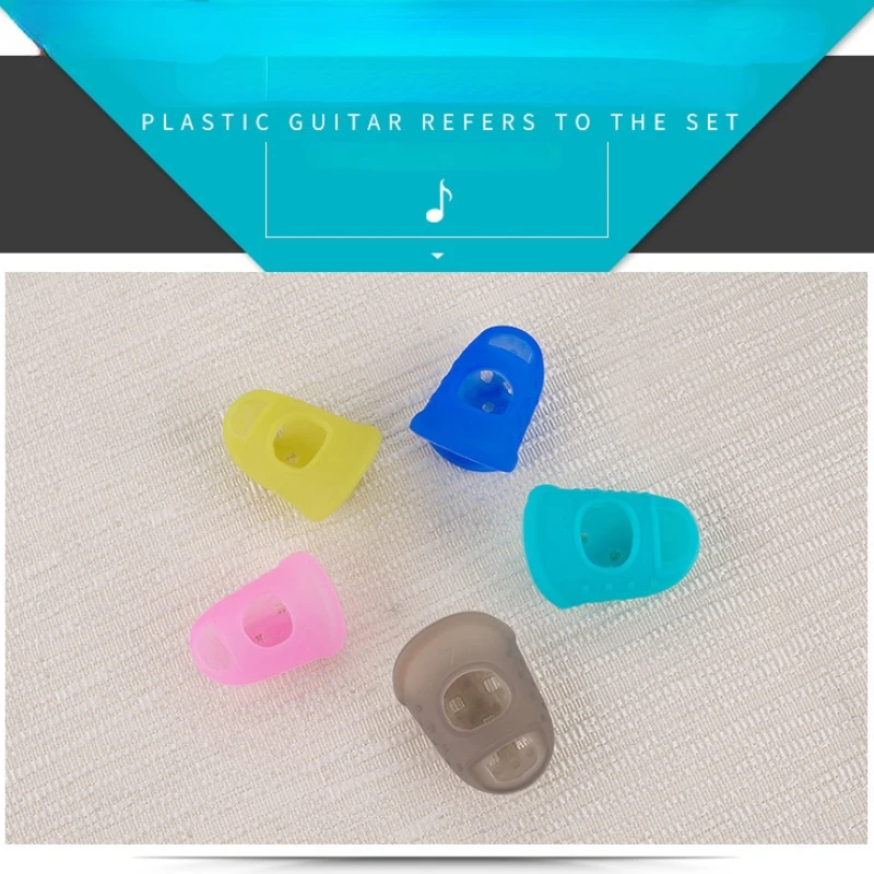 Manchon de Protection des doigts de guitare en Silicone, Anti-coupure, débutant, pratique, appuyer sur la corde pour protéger les poinçons