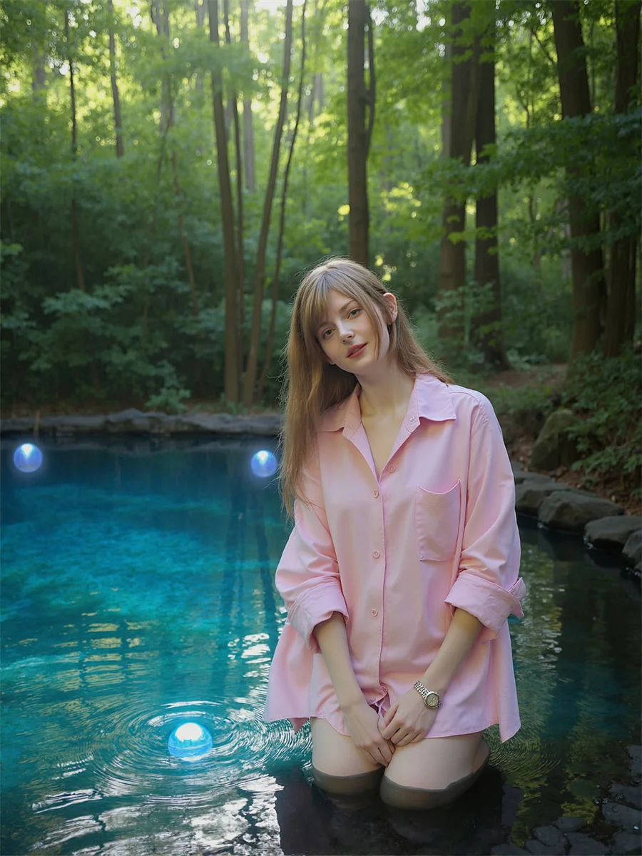 

Shirts For Women Long Sleeve Top Office Lady Lace Trim Panel Detail Elegant Female Button Front Blouse Simple Basic Formal Work