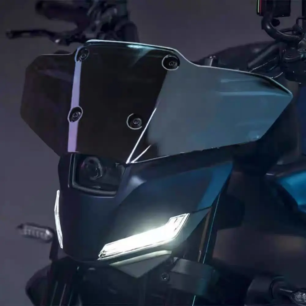 اكسسوارات الدراجات النارية الأسود الزجاج الأمامي قوس الرياح منحرف الزجاج الأمامي لياماها MT09 MT 09 MT-09 mt09 SP 2024 2025 #3