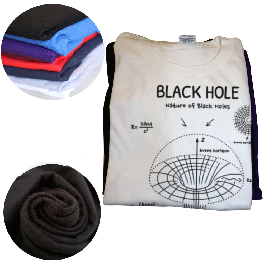 Lustige T-Shirts mit schwarzen Löchern und Physik-Motiv, für Herren und Damen, modisches, lässiges T-Shirt aus 100 % Baumwolle, lockeres, übergroßes T-Shirt mit dem Sonnensystem und der Astronomie – Detail 4