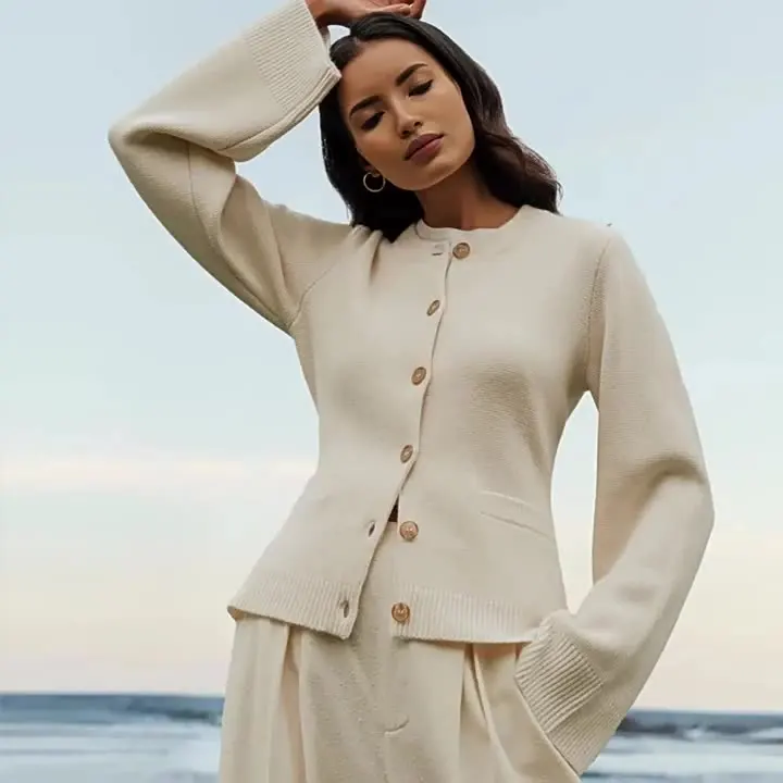 Truien Truien Vesten Dames en met crop top samen Gedraaid garen Textuurontwerp Normaal lijntekeningen Veelkleurig Frans sexy