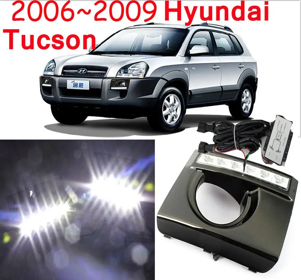 

car bumper headlamp Tucson headlight 2005~2009y LED DRL car accessories Tucson daytime running light fog