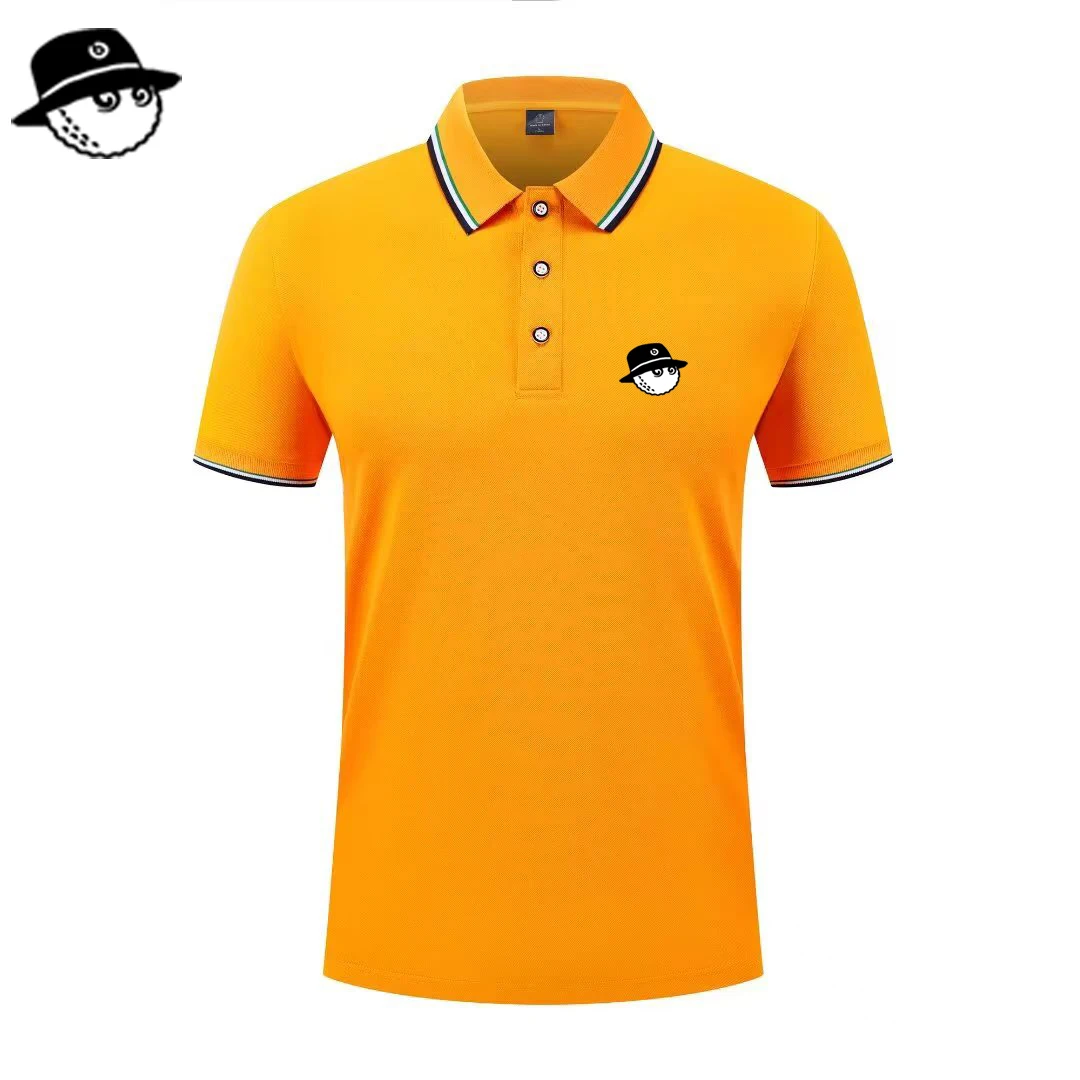 

Новая мужская футболка-поло 2026 года с коротким рукавом, принтом на воротнике, вентилируемая, для бизнеса и отдыха, удобная для занятий спортом, мужская одежда