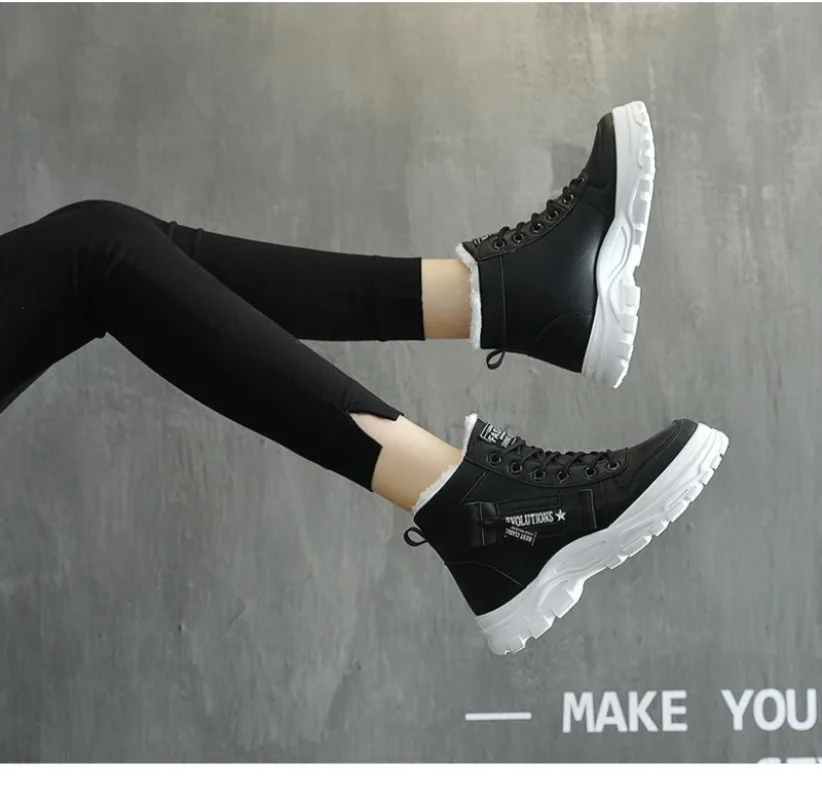 Casual High-top Shoes for Women Winter Snow Boots Warm Womens Sneakers Platform Ankle Boots Plus Size 45 zapatillas de mujer