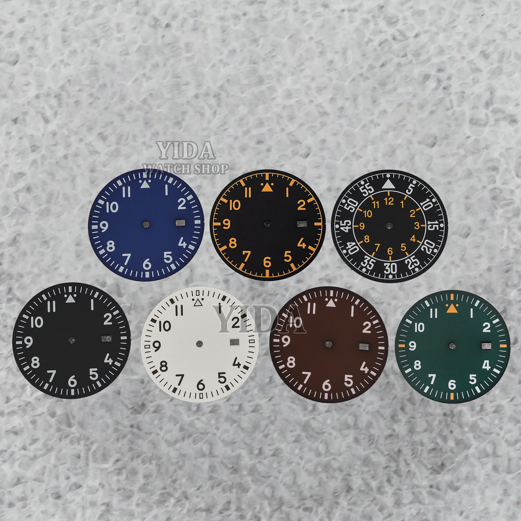 Mod 36mm NH35 Watch Dial Green Luminous Watch Faces NH35 Watch Dial for Mark XX fit NH35 Movement Replacements Repair Tools Part