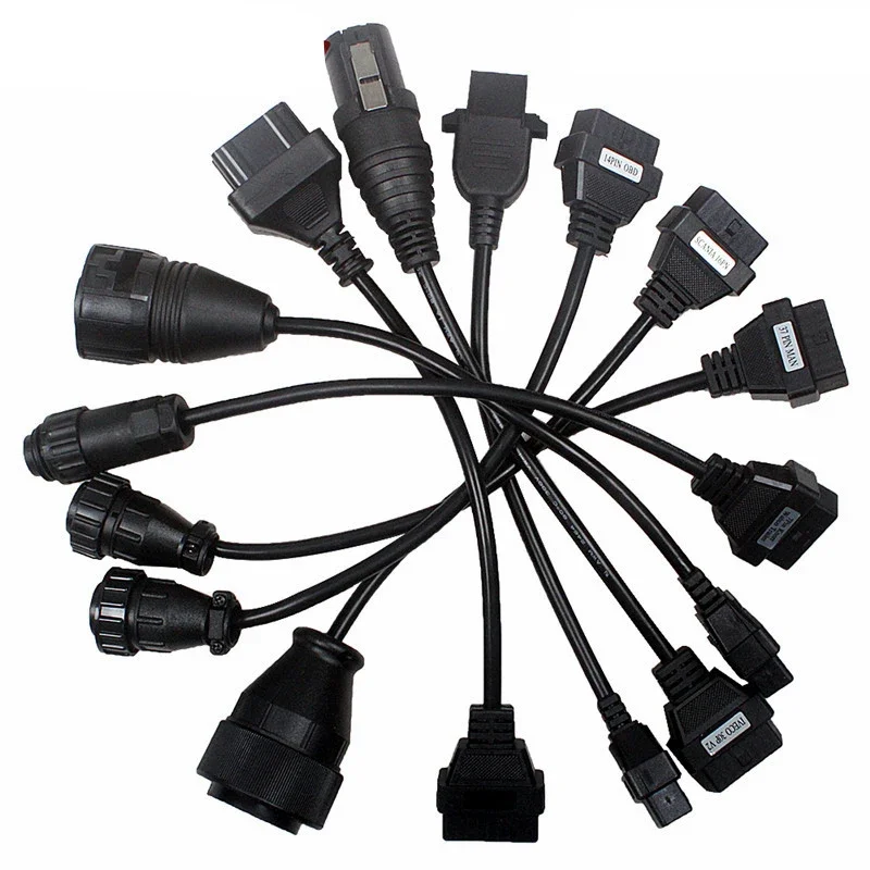 Super Quality Full 8 Pcs Truck Cables for VD DS150E CDP Pro Plus OBD2 OBDII Auto Scanner for TNESF DELPHIS ORPDC Trucks Cables