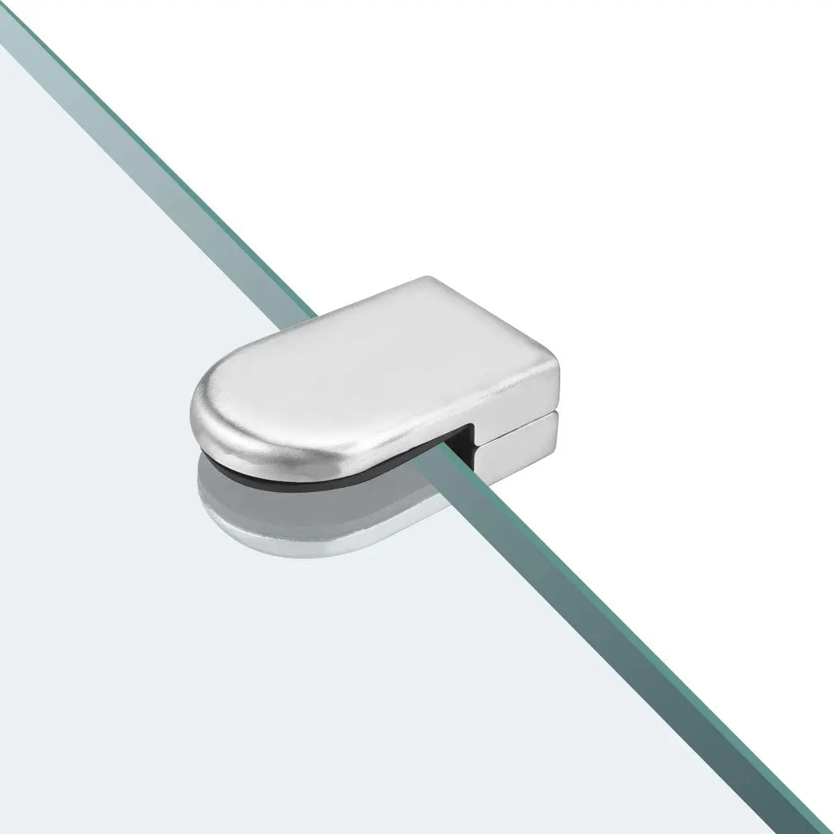 [HOT!】 4 Pcs Stainless Steel Round Flat Back Glass Clamp Adjustable Glass Bracket For Balustrade Staircase Handrail( 8-10Mm)