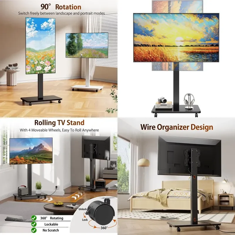 Rolling TV Stand for 10