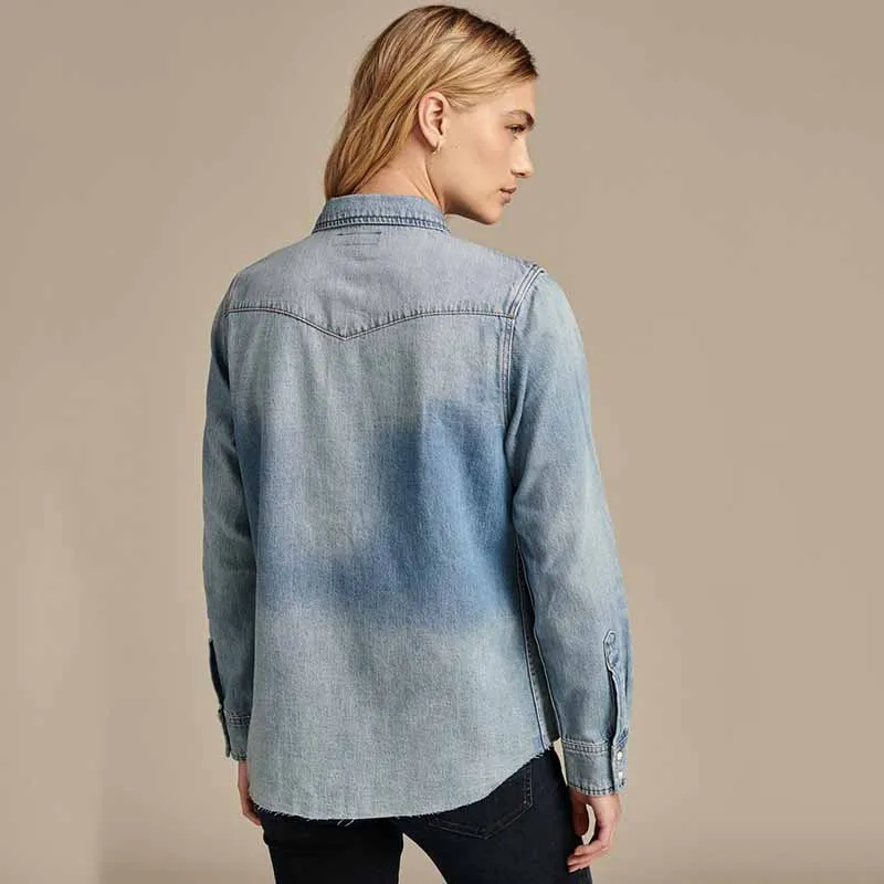 2024 Women\'s Long-sleeved Shirt Casual Versatile Denim Shirt Autumn New Style Temperament Inner Cotton Denim Jacket