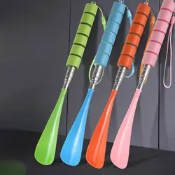 Retractable Shoe Horns Lazy Shoe Helper Long Handle Alloy Shoes Lifter Non-slip Shoehorn Adjustable Seniors Shoe Spoon Accessory
