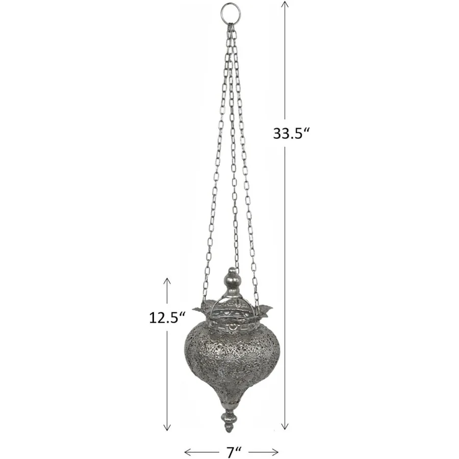 2er-Set antike silberne orientalische marokkanische Ramadan-Laterne, Metall-Hänge-Pendelleuchten, Kerzenlaternen, Lampen, dekoratives Dekor für