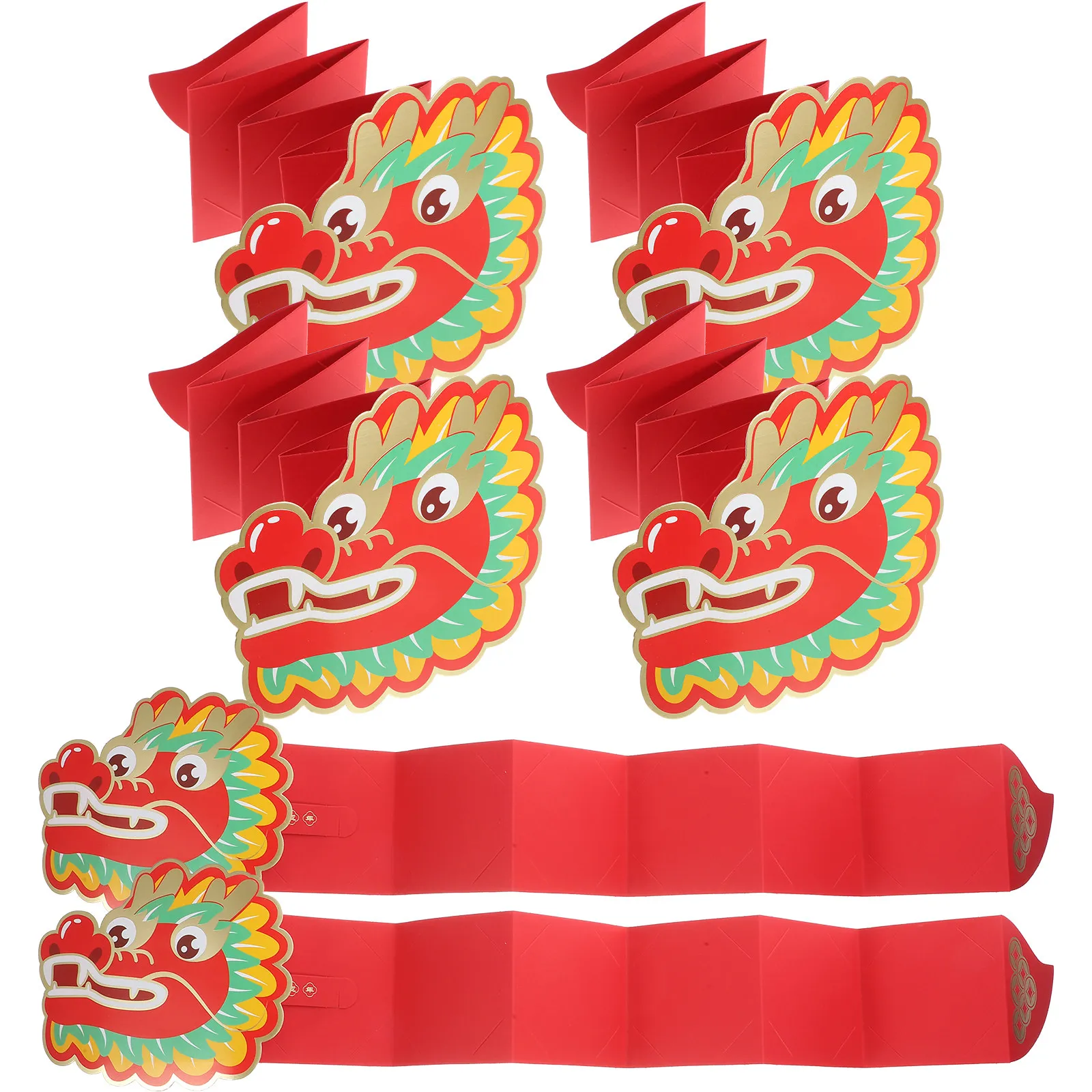 6Pcs Red Envelopes Chinese New Year Paper Red Packets 2024 Dragon Year Money Gifts Lunar Festival Cute Envelopes