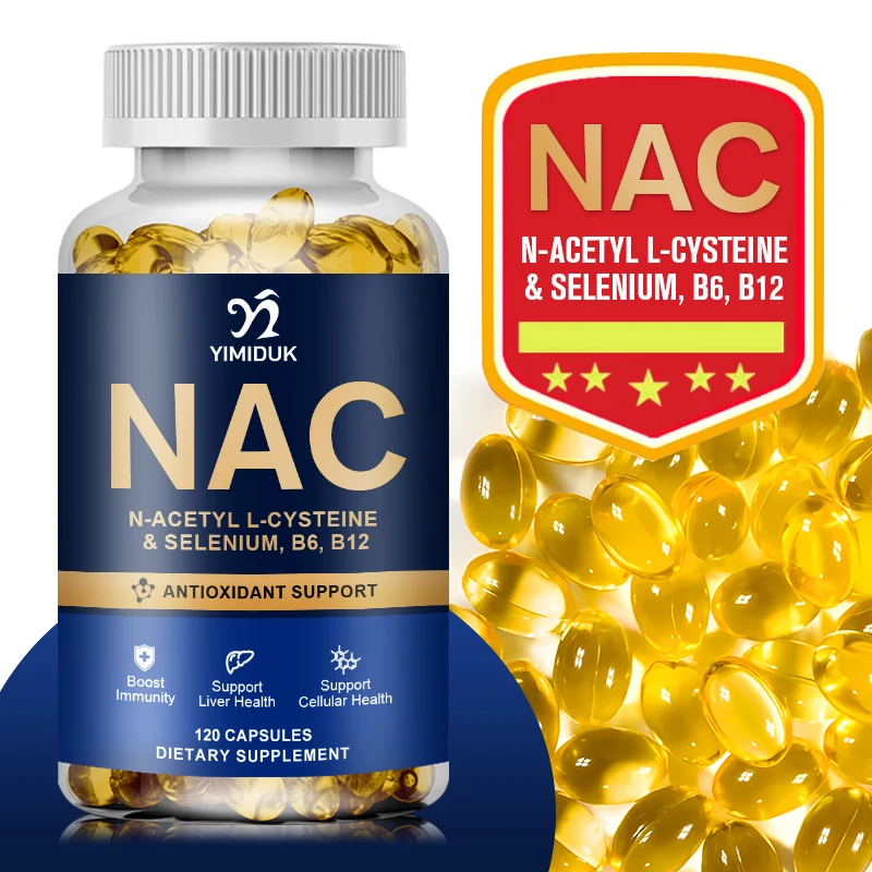 60/120 Capsules NAC N-Acetyl Cysteine Immune, Respiratory Health Antioxidant Glutathione Supplements Non-GMO, Gluten-Free