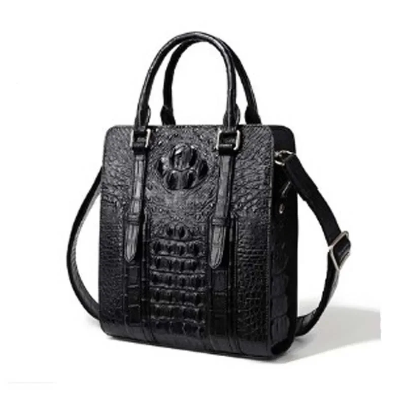 gete new New crocodile leather men's bag handbag  stand-up fashion business men briefcase men's shoulder bag