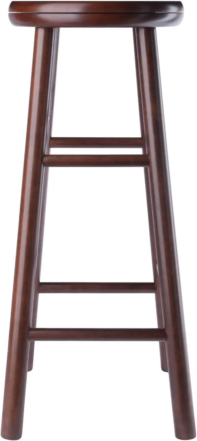 Shelby-Swivel Bar Stools, madeira maciça, noz, 30 polegadas, 2 peças