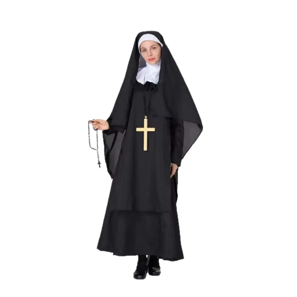 Full Length Virgin Mary Costume Retro Design Long Dress Long Robe Costume Vintage Style Fancy Dress Church Outfit