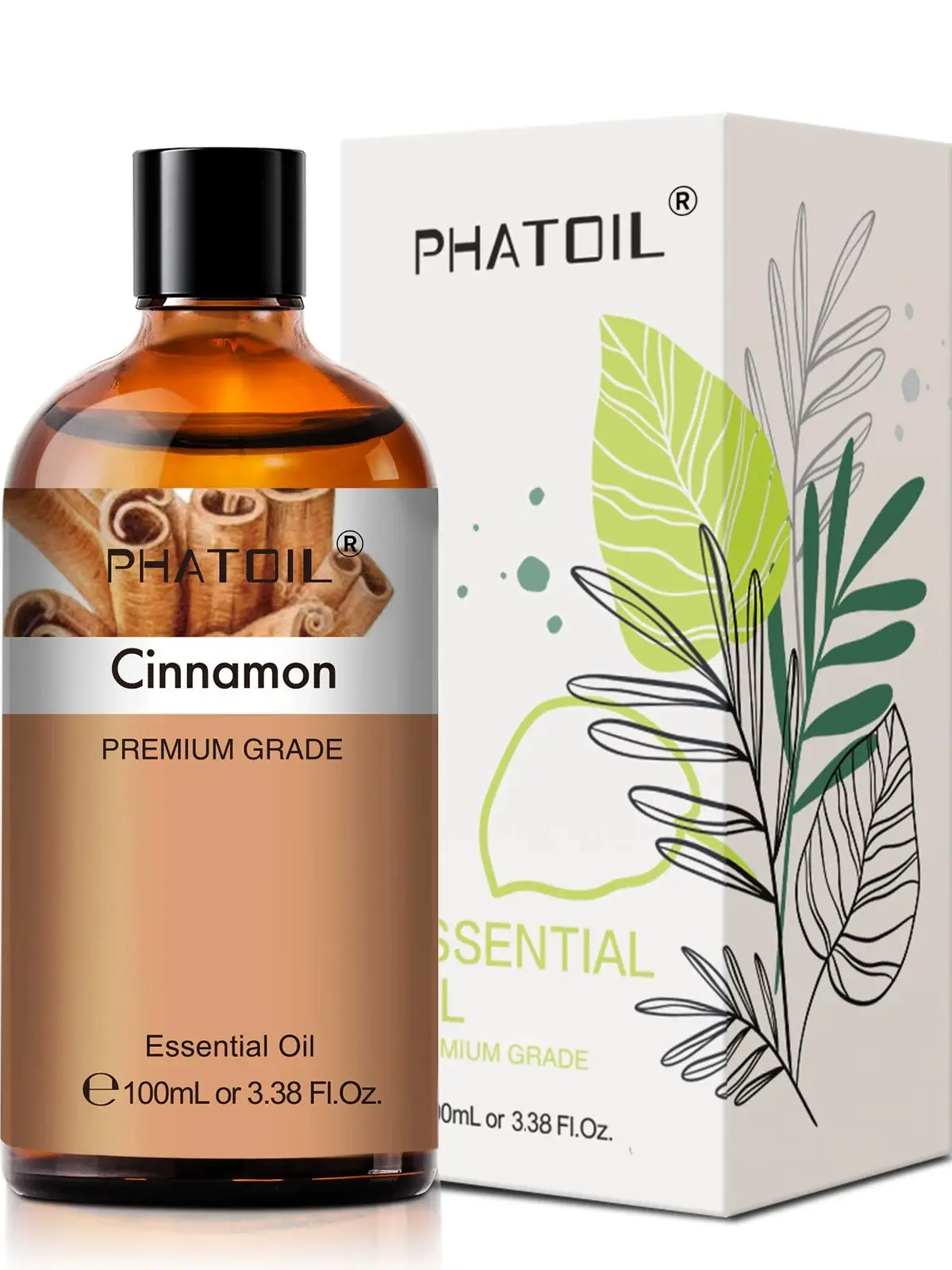 PHATOIL Aromatherapie etherische olie voor huidverzorging, diffuser, massage en kaarsen maken - 100 ml lavendelkaneel eucalyptus aromaoliën - afbeelding 2