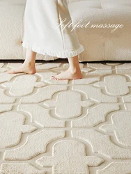 French Style Cream Living Room Carpet Beige Color Coffee Table Rugs Modern Simple Bedroom Cloakroom Floor Mat Thick Area Rug