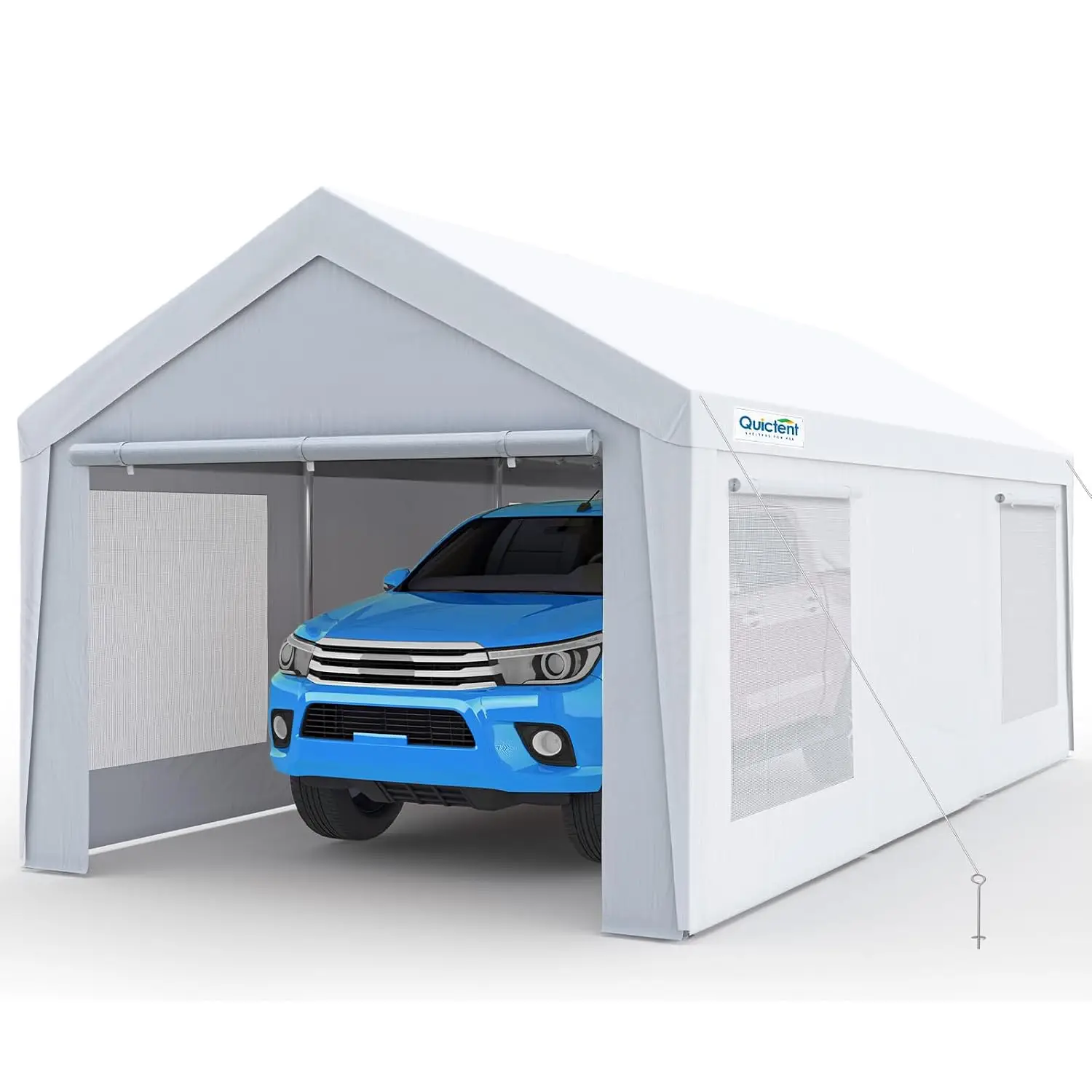 12x20 FT Heavy Duty Upgraded Carport, Reinforced Galvanized Outdoor Garage Canopy Tent with Roll-up Ventilated Windows