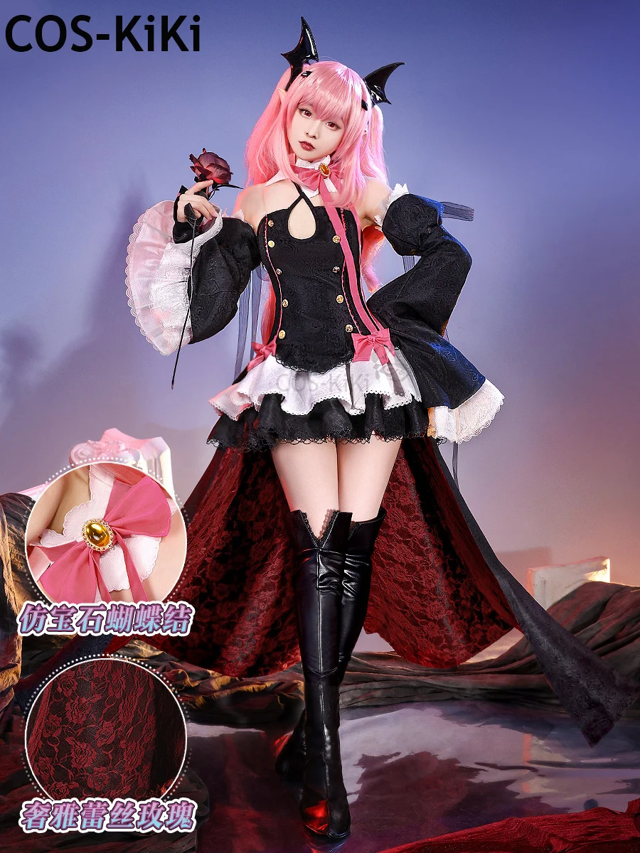 COS-KiKi-traje de juego Seraph Of The End Krul Tepes para mujer, elegante vestido Sexy, disfraz de Cosplay, traje de fiesta de Halloween, juego de rol