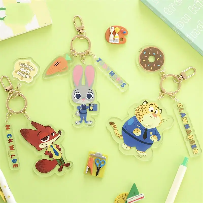 

Акриловый брелок Disney Kawaii Zootopia с Джуди Хоппс и Ником Уайлдом, подвеска для рюкзака, подарок на день рождения, креативные сувениры