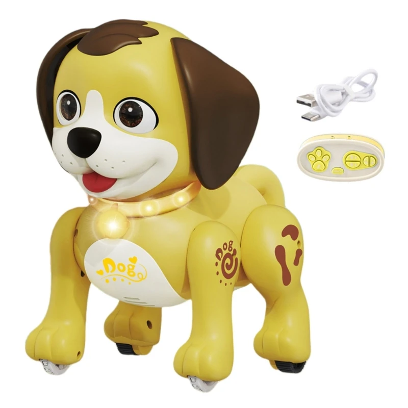 Electric Singing Toy Walking Animal with LED Music Remote Control Dog Toy