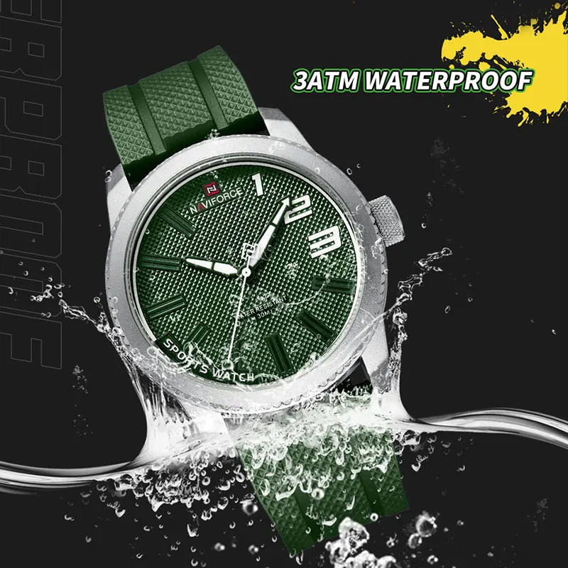 2022 NAVIFORCE Casual Watch for Men 3ATM Waterpeoof Military Sports Watches Men Silicone Band Wristwatches Relogio Masculino