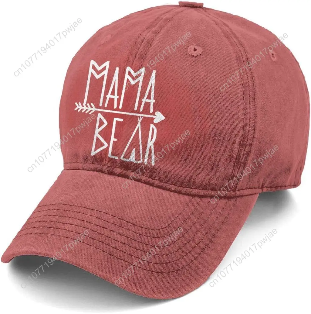 KKMKSHHG Unisex Mama Bear denim hoed verstelbare gewassen geverfde katoenen papa baseball caps