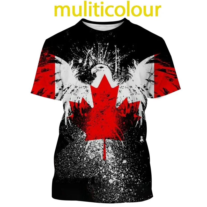 Canada Patriotic T-shirt 3D Printed Summer Fashion Men and Women\'s Happy Canada Day Harajuku Short-sleeved O-neck Top