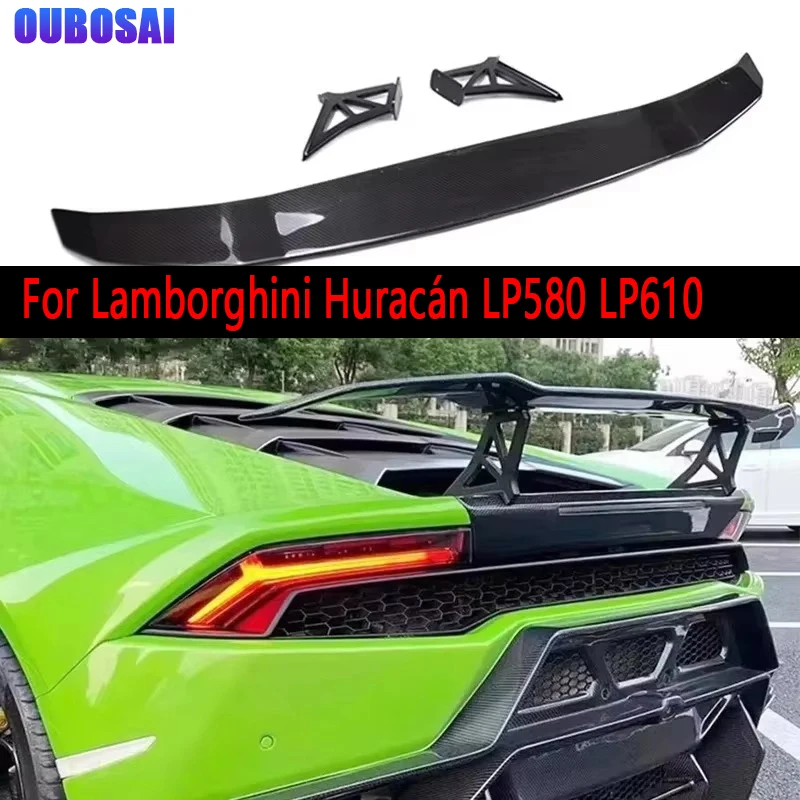 

For Lamborghini Huracán LP580 LP610 V Style carbon fiber Tail fins Rear Spoiler Guide Wing Rear Wing body kit