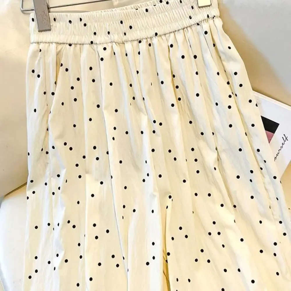 Loose Fit Polka Dot Wide Leg Pants Draped Casual Wear Women Wide Leg Pants Streetwear Loose Straight Pants Women Clothing