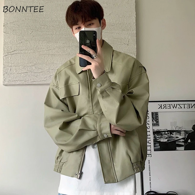 

Кожаная мужская куртка, простая винтажная индивидуальная американская модная верхняя одежда, красивая весенне-осенняя классическая куртка Chamarras Para Hombre