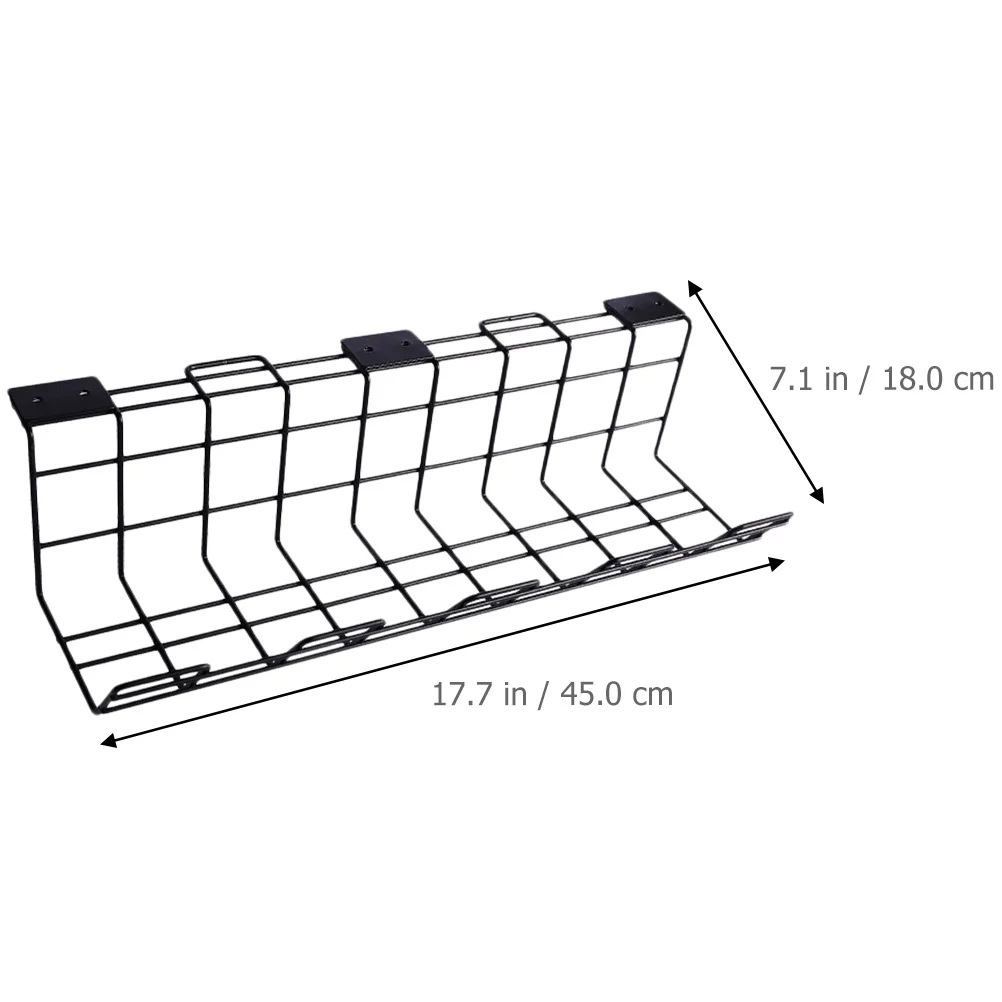 

2Pcs Under Desk Cable Organizer Tray Iron Wire Management Holder for Office Home Desk Cord Tidy Storage Cable Management