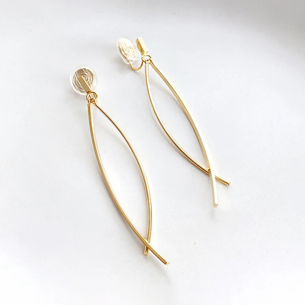 

1 Pair Ear Clips Dangle Pendant Drop Women Non Piercing Jewelry Birthday Wedding Party Wear Long