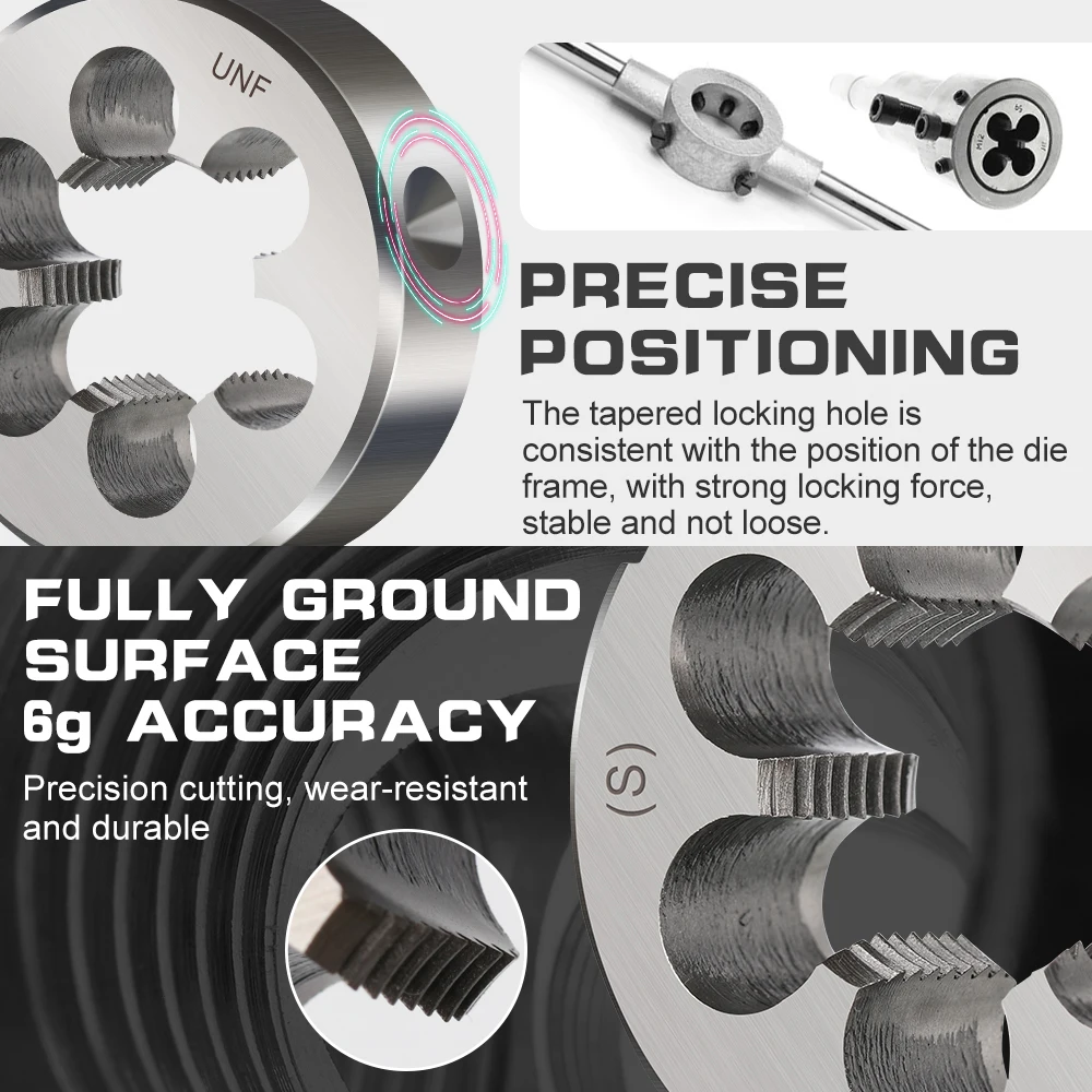 CMCP 1pc G1/8-28 G1/4-19 1/4 NC20 3/8 NC16 1/2-28 UNEF 7/8 14UNF Right Hand Threading Die For Molding Machine Screw Die