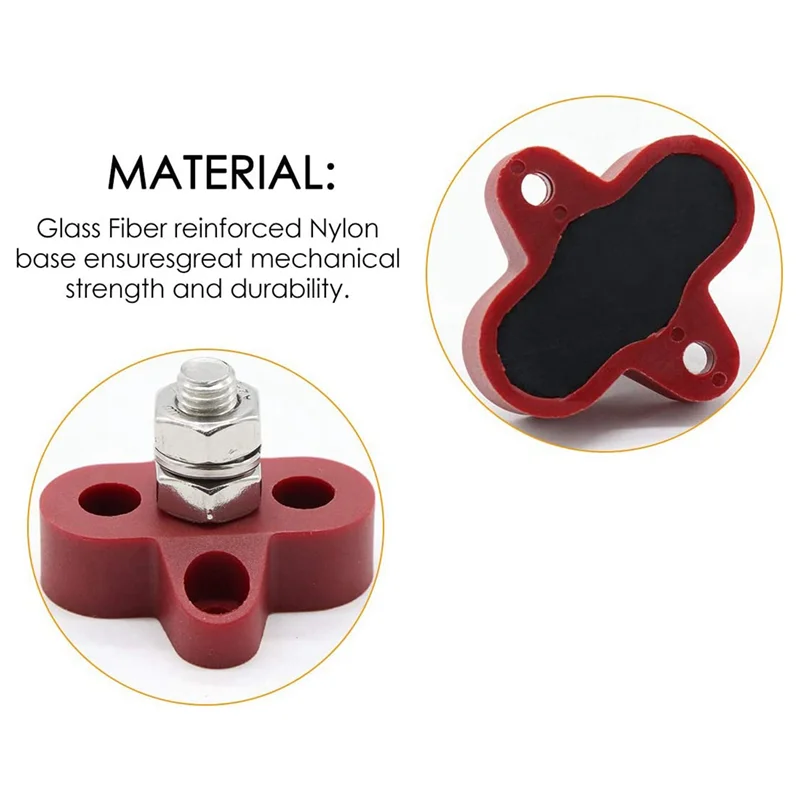 

ABMH-10Pcs 5/16 Inch DC 48V Busbar Power Terminal Block M8 Positive Negative Power Distribution Stud For RV Ship Boat
