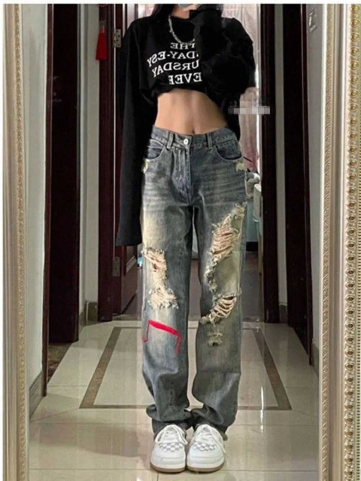 

Мужские джинсы прямого кроя больших размеров в стиле хип-хоп, свободные широкие джинсы из денима, осенняя коллекция, удобные прямые джинсы-трубы