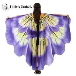 Women Monarch Butterfly Wings Costume Flower Large Cape Fairy Ladies Shawl Dancing Festival Outfit Angel Wings Mask Headband