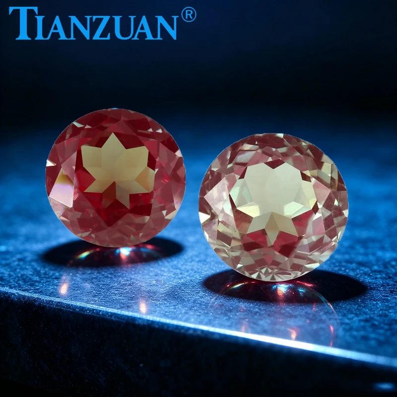 9.3mm Round Shape Alexandrite Color Lab Grown Sapphire Beads For Jewelery Making with AGL Certificate